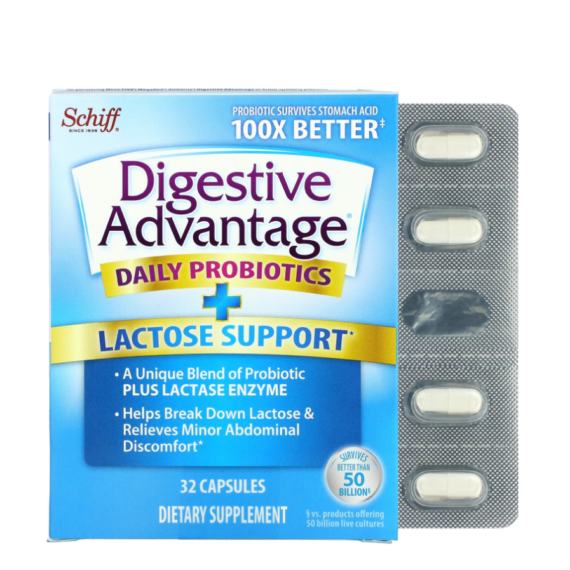 Daily Probiotics + Lactose  Support, 32 Capsules