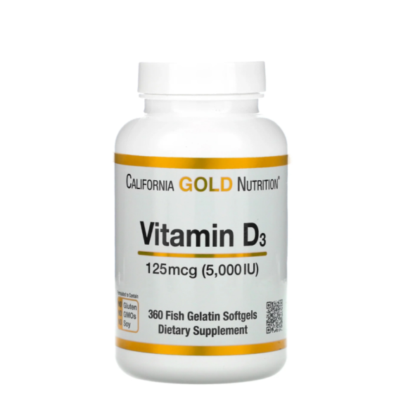 Vitamin D3, 125 mcg,  360 Softgels