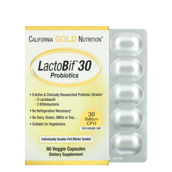 LactoBif Probiotics, 30 Billion  CFU, 60 Capsules